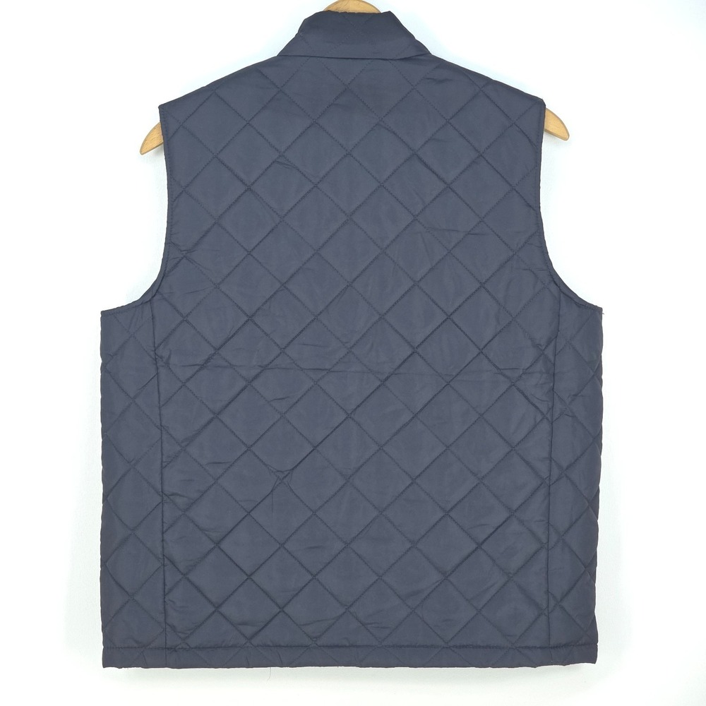 Hawke & Co Quilted Puffer Vest Men's Large Gray Performance Full Zip Cozy Preppy - Picture 2 of 16